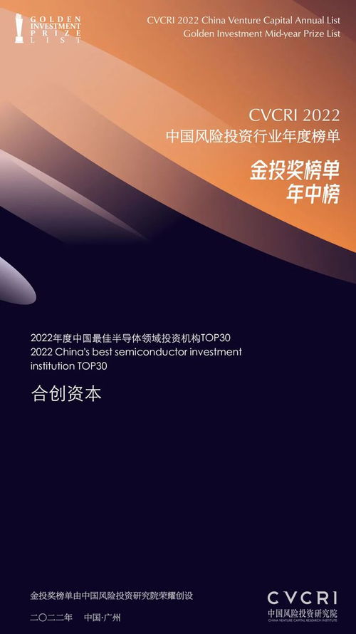 创闻 合创资本荣获金投奖 2022年度中国最佳半导体领域投资机构top30